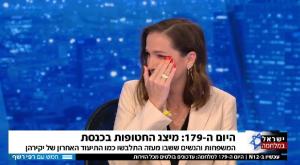 מיכל פעילן מתפרקת באולפן צילום: צילום מסך ערוץ 12 טלוויזיה
