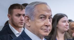 נתניהו, רגע לפני העדות צילום: Chaim Goldberg,Flash90 חדשות