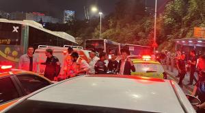 זירת התאונה בירושלים צילום: דוברות המשטרה חדשות
