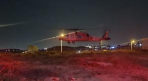 המסוק שפינה את הילד שנפצע צילום: דוברות בנימין חדשות