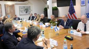 הפגישה המורחבת עם בלינקן צילום: עמוס בן גרשום /לע"מ פוליטי