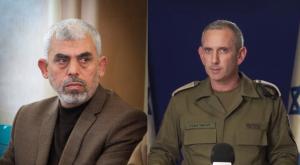 דובר צה"ל חושף את התיעוד של סינוואר צילום:  Abed Rahim Khatib/ Flash90, דובר צה"ל, צילום מסך חדשות