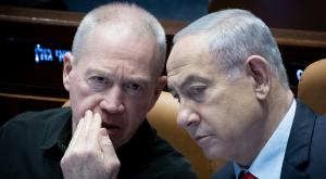 השר גלנט ממתיק סוד עם נתניהו צילום: Yonatan Sindel,Flash90 חדשות