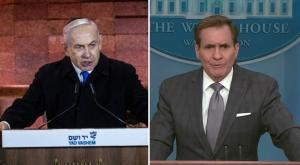 ג'ון קירבי ובנימין נתניהו, משדרים מסרים סותרים צילום: Chaim Goldberg/Flash90, הבית הלבן חדשות