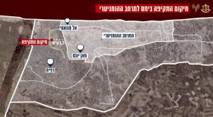 מפת ההפצצה ברפיח צילום: דובר צה"ל חדשות