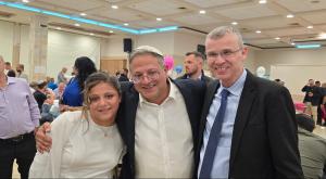 בן גביר עם בתו ויריב לוין צילום: אור לדרמן ברנז'ה