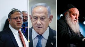 גולדקנופף, נתניהו ובן גביר |  צילום: פלאש 90 פוליטי