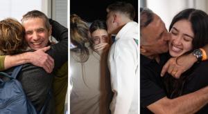 החטופים ששבו נפגשים עם בני משפחותיהם |  צילום: דובר צה"ל ודוברות משרד הביטחון חדשות