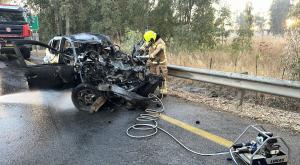 הרכב שספג פגיעה ישירה | צילום: כב"ה צפון חדשות