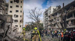 זירת ההרס בתל אביב |  צילום: Chaim Goldberg,Flash90 חדשות