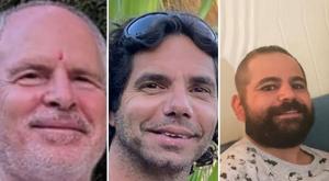 ירדן ביבס, עופר קלדרון וקית' סיגל |  צילום: מטה משפחות החטופים חדשות