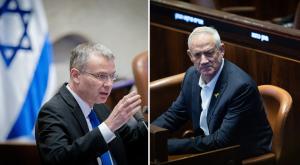 יריב לוין ובני גנץ |  צילום: פלאש 90 וקאנבה פוליטי
