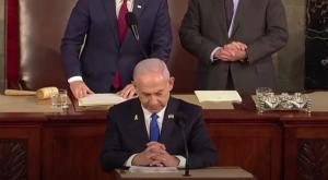 נתניהו במהלך נאומו בקונגרס |  צילום: צילום מסך ערוץ 14 מדיני