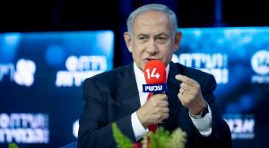 נתניהו בערוץ 14 צילום: Yonatan Sindel,Flash90 טלוויזיה