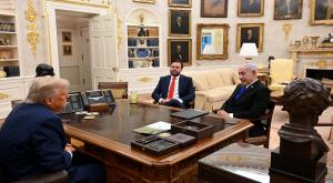 נתניהו, טראמפ וג'יי.די. ואנס | צילום: אבי אוחיון, לע״מ. מדיני