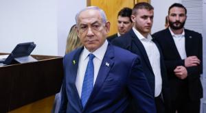 ראש הממשלה נתניהו בבית המשפט  צילום: Chaim Goldberg,Flash90 טלוויזיה