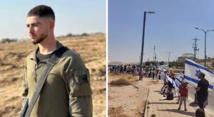 תושבי נוקדים מלווים את נווה לשם ז"ל בדרכו האחרונה |  צילום: אלכסנדרה פינקובסקי ודובר צה"ל חדשות