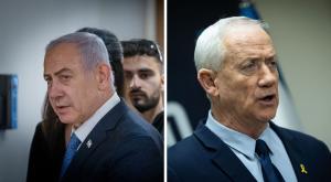 גנץ ונתניהו צילום: Chaim Goldbergl/Flash90, Yonatan Sindel/Flash90 חדשות