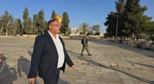 השר בן גביר בהר הבית, היום (ה') צילום: ללא חדשות