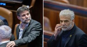 שר האוצר בצלאל סמוטריץ', יו"ר האופוזיציה יאיר לפיד צילום: Yonatan Sindel,Flash90, Chaim Goldberg,Flash90 חדשות