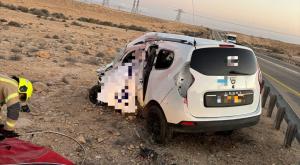 הרכב מהתאונה בכביש 40 צילום:  תיעוד מבצעי מד״א תחבורה