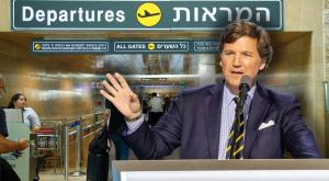 טאקר קרלסון לא יצא מנתב"ג צילום: Shutterstock, flash 90, CANVA חדשות