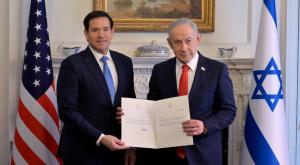 ראש הממלשה נתניהו ומזכיר המדינה רוביו צילום: אבי אוחיון/ לע״מ מדיני