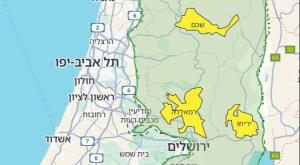 המפה שהציג סמוטריץ' צילום: דוברות חדשות