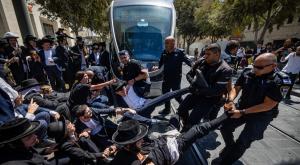 הפגנה נגד גיוס חרדים, אכיון צילום: Chaim Goldberg,Flash90 חדשות