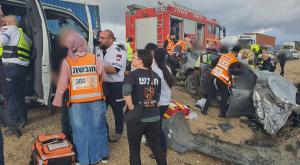 זירת התאונה הקשה בכביש 35 צילום: דוברות איחוד הצלה חדשות