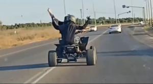 נהג הטרקטורון שנתפס צילום: דוברות המשטרה, צילום מסך פלילים