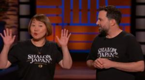 אהרון ישראל וסוואקו אוקו בתוכנית "shark tank"  צילום: צילום מסך מתוך "shark tank"  טלוויזיה