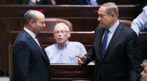 זה שיורד, ושזה שעולה. נתניהו ובנט צילום: פלאש 90. יונתן זינדל פוליטי