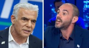 איתמר פליישמן ולפיד צילום: Yonatan Sindel,Flash90, צילום מסך ערוץ 14 חדשות