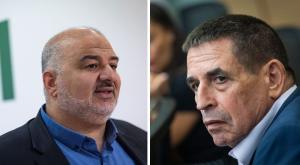 מנסור עבאס ויואב סגלוביץ לקראת איחוד צילום: פלאש90 פוליטי
