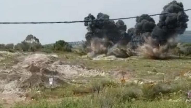 צפו: פיצוץ מבוקר של מוקשים בשומרון
