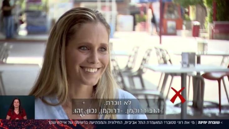 צפו: מועמדת 'ימינה' לא מזהה את הרב דרוקמן