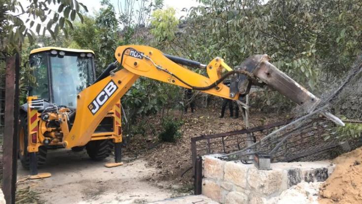 נהרסו תוספות בניה של פלשתינים באתר ארכיאולוגי בבנימין
