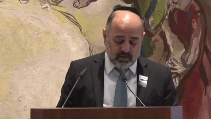 מרגש: ח"כ יעקב מרגי באמירת הקדיש לנספי השואה