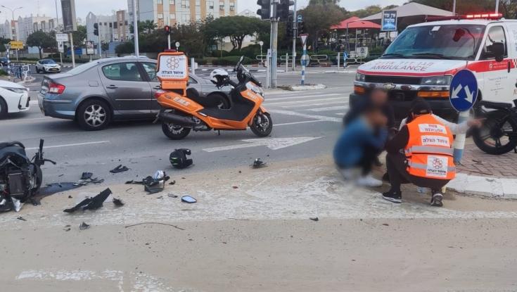 בן 35 שרכב על קטנוע נפצע בינוני בתאונה באשדוד