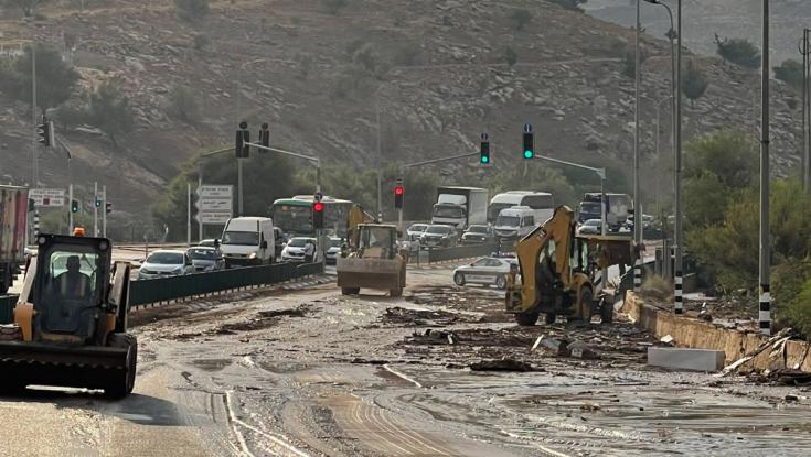 שיטפונות באזור ים המלח: כביש 90 חסום לתנועה