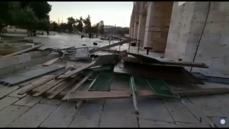 בערב החג: התפרעויות אלימות ויידוי אבנים בהר הבית