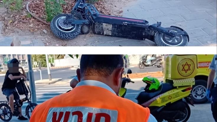 צעיר שרכב על קורקינט חשמלי נפצע בינוני בתאונה בחולון