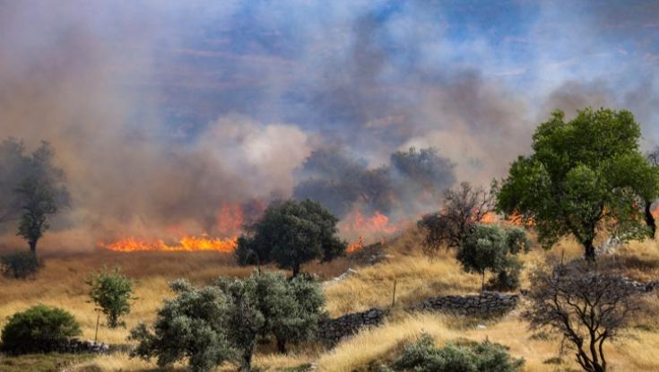 שריפה משתוללת סמוך לעתניאל, תושבים פונו מבתיהם