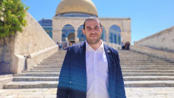 כדי להודות על חזרתו לפוליטיקה: חבר הכנסת מימינה עלה להר הבית