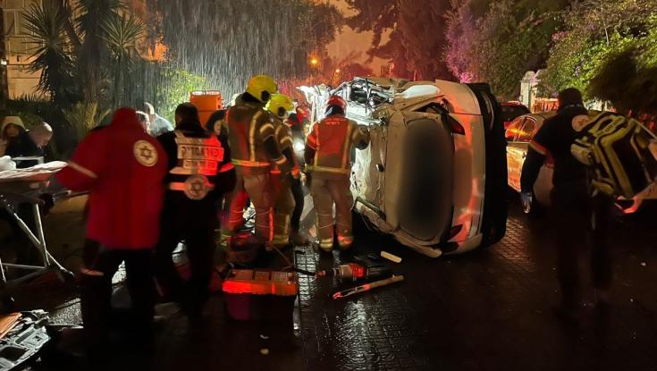 טרגדיה בירושלים: גבר ואישה נהרגו בהתהפכות רכב