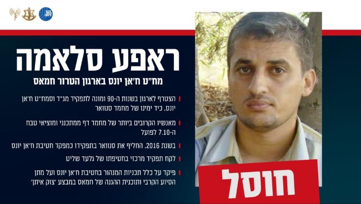 צה"ל הודיע רשמית: חוסל מח"ט חאן יונס - מקורבו של מוחמד דף