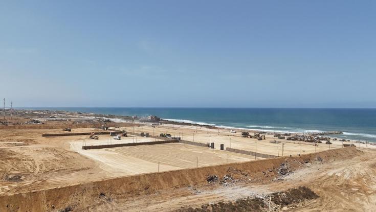 צה"ל מציג: כך נראות העבודות להקמת המזח הימי על חופי עזה
