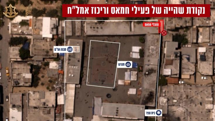 מחבלי חמאס התבצרו בבית הספר של האו"ם - צה"ל השמיד את המתחם