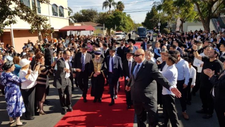 הרב יוסף בירך את המועמד לתפקיד מושל קליפורניה